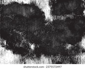 Vector of distress emotional background. Grunge monochrome texture. Abstract black and white distress overlay scratched design template. Noise and gain manga screentone effect. Rough stain dark messy.