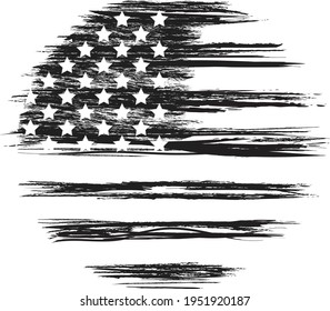 Vector Of The Distressed American Flag 