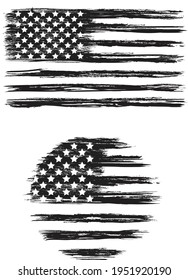 Vector Of The Distressed American Flag  svg