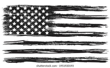 Vector Of The Distressed American Flag 