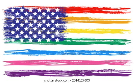 Vector of the distressed american flag