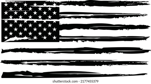 Vector Of The Distressed American Flag	
 svg