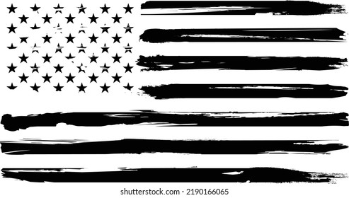 Vector Of The Distressed American Flag svg