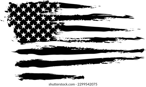 Vector Of The Distressed American Flag	
 svg