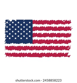 VectoR Distressed American flag design isolated white background