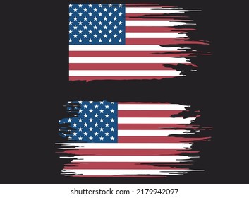 Vector Of The Distressed American Flag. American flag in grunge style. United States of America flag. The correct color, army, military, veterans, patriotic vector flag. T shirt design
