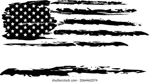 Vector Of The Distressed American Flag - Personalize it	
