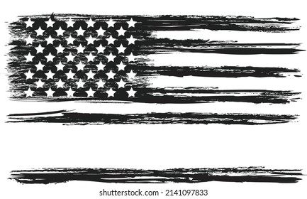 Vector Of The Distressed American Flag - Personalize it	
