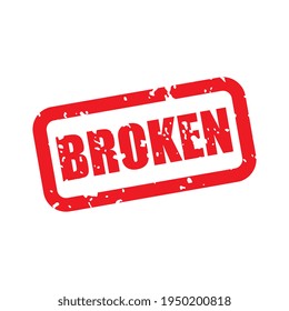 Vector Distressed Broken Stamp Label