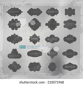 Vector Distressed Frame Set. Easy to edit. Grunge overlays are on separate layers. Perfect for invitations or announcements.