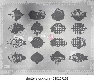 Vector Distressed Frame Set. Easy to edit. Grunge overlays are on separate layers. Perfect for invitations or announcements.