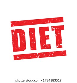 Vector Distressed or Grunge Diet Label