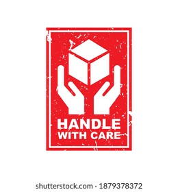 Vector Distressed Handle With Care Label