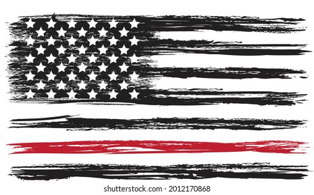 Vector of the Distressed usa Firefighter flag