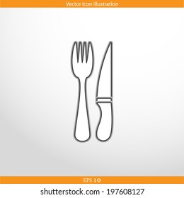 Vector disware and cutlery web flat icon