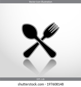 Vector disware and cutlery web flat icon