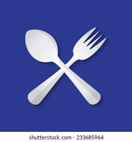 Vector disware and cutlery web flat icon. Eps 10.