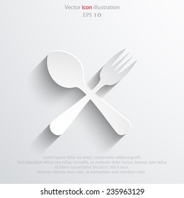 Vector disware and cutlery web flat icon. Eps 10.