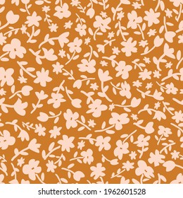 Vector Ditsy Allover Silhouettes Floral Vector De Patrón Sin Margen