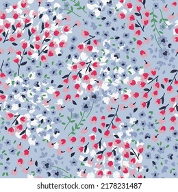vector ditsy seamless floral print