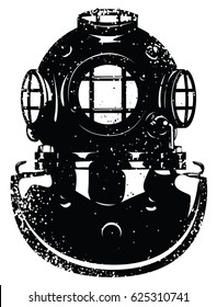 Vector diver helmet. Isolated background.
