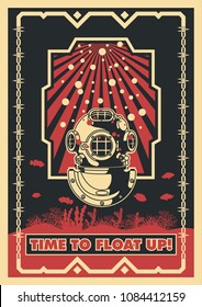 Vector Diver Poster. Obey Style 