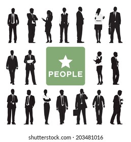 Vector of Diverse Business People's Silhouette