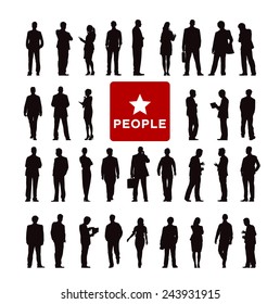 Vector of Diverse Business People's Silhouette