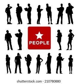 Vector of Diverse Business People's Silhouettes