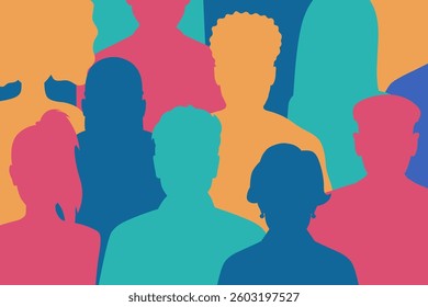 Vector diversity set of different cartoon people.