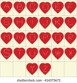 vector divider abc alphabet on heart background