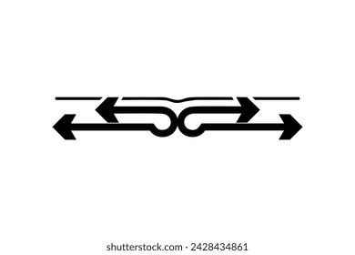 Vector Divider With Arrows Ornament Isolated Decorative On White Background