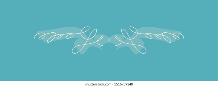 Vector divider, isolated. Named layers. For decoration of mail postcard, aviation magazine, flyer, pamphlet, wedding invitation, other places for text separation.