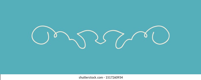 Vector divider, isolated on blue background. For adorning of product pack (sweets, perfume, flowers, etc), wedding invitation, greeting card, other.