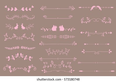Vector dividers calligraphic line element.