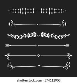 Vector dividers calligraphic line element.