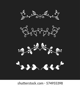 Vector dividers calligraphic line element.