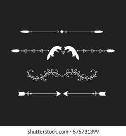 Vector dividers calligraphic line element.