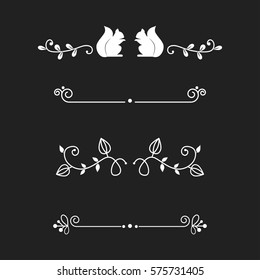 Vector dividers calligraphic line element.