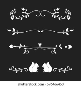 Vector dividers calligraphic line element.