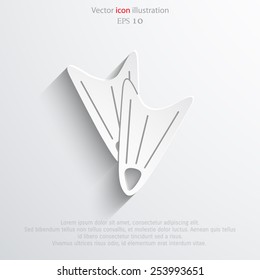 Vector diving flippers web flat icon. Eps 10.