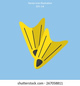 Vector diving flippers web flat icon. Eps 10.