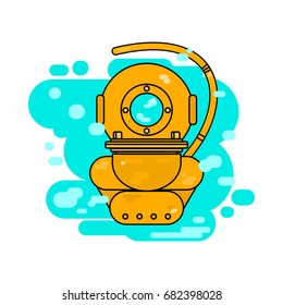 Vector diving helmet flat