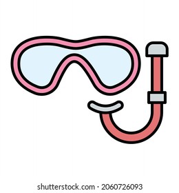 Vector Diving Mask Filled Outline Icon Design
