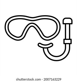 Vector Diving Mask Outline Icon Design
