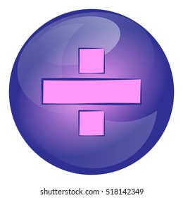 Vector division icon.Math icon.Multimedia icons.Isolated in a circle.Flat design style
 button vector icon.