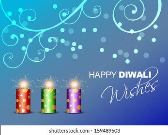 ilustración de crackers de combustión de diwali vectorial