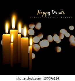 ilustración de diseño de velas vectoriales diwali