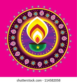 Vector Diwali Candle Light