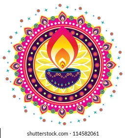 Vector Diwali Candle Light